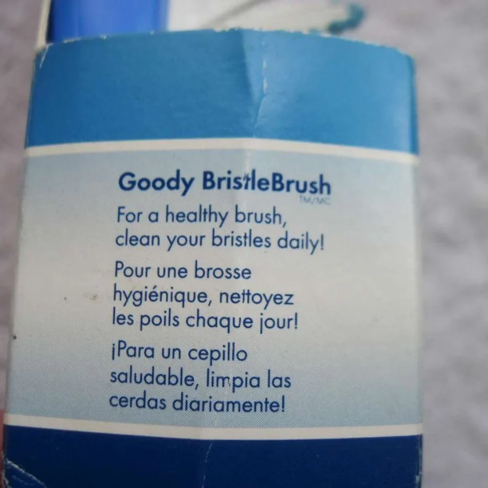 Goody Cushion Styling Hair Brush Extra Grip 2002 USA Lilac Blue Full Size Style
